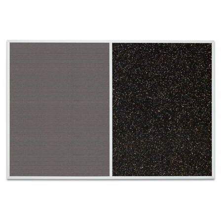 United Visual Products Sliding Door Indoor Enclosed Corkboard, 9 UV9011ACS-GOLD-CLOUD